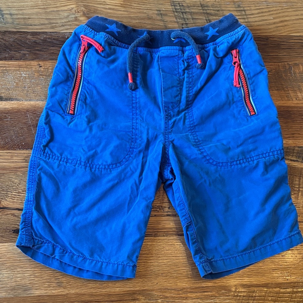 Mini Boden Blue Kids' Shorts with Red Accents zipper pockets size 11Y